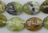 COP550 15.5 inches 15*20mm oval natural yellow & green opal beads