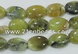 COP562 15.5 inches 10*14mm oval natural yellow & green opal beads