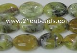 COP563 15.5 inches 13*18mm oval natural yellow & green opal beads