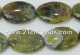 COP564 15.5 inches 18*25mm oval natural yellow & green opal beads