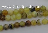 COP587 15.5 inches 6mm round natural yellow & green opal beads