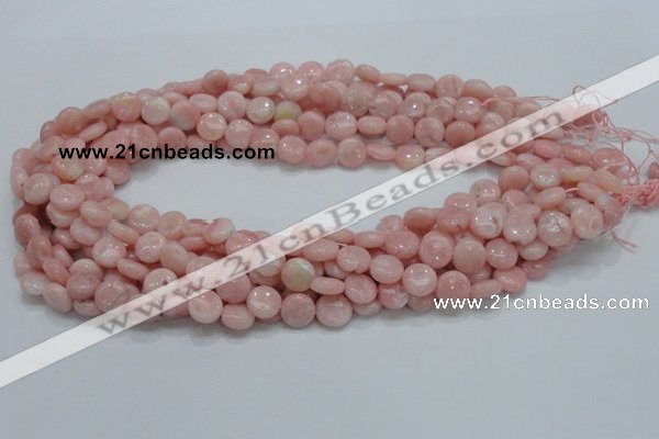 COP59 15.5 inches 6mm flat round natural pink opal gemstone beads