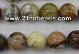 COP591 15.5 inches 14mm round natural yellow & green opal beads