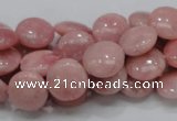 COP60 15.5 inches 12mm flat round natural pink opal gemstone beads