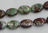 COP608 15.5 inches 10*14mm oval green opal gemstone beads wholesale