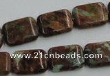 COP610 15.5 inches 13*18mm rectangle green opal gemstone beads