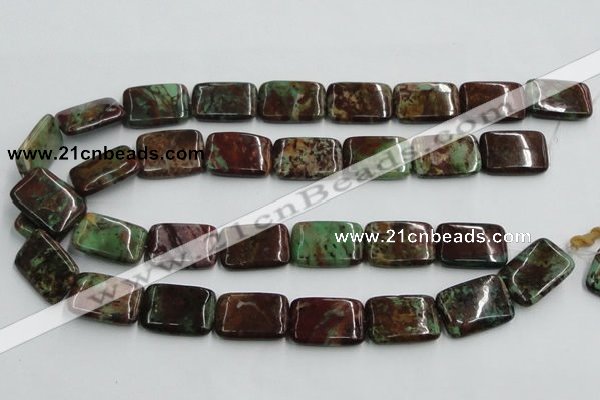 COP611 15.5 inches 18*25mm rectangle green opal gemstone beads