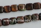 COP612 15.5 inches 10*10mm square green opal gemstone beads