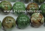 COP657 15.5 inches 18mm round green opal gemstone beads wholesale