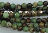 COP661 15.5 inches 6mm faceted round green opal gemstone beads