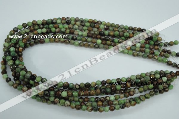 COP661 15.5 inches 6mm faceted round green opal gemstone beads