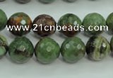 COP663 15.5 inches 10mm faceted round green opal gemstone beads