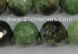 COP667 15.5 inches 18mm faceted round green opal gemstone beads