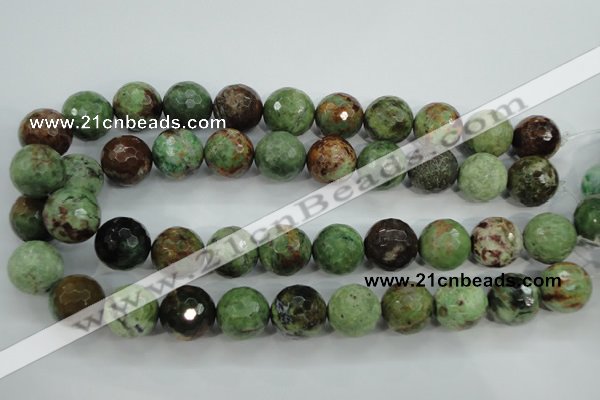 COP667 15.5 inches 18mm faceted round green opal gemstone beads