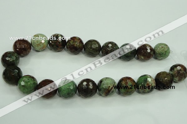 COP668 15.5 inches 20mm faceted round green opal gemstone beads