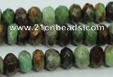 COP670 15.5 inches 6*10mm faceted rondelle green opal gemstone beads