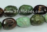 COP674 15.5 inches 12*16mm faceted nuggets green opal gemstone beads