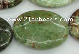 COP682 15.5 inches 30*40mm oval green opal gemstone beads