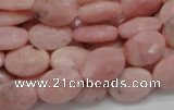 COP71 15.5 inches 10*14mm faceted oval natural pink opal beads