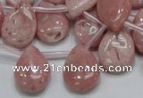 COP74 15.5 inches 13*18mm flat teardrop natural pink opal beads