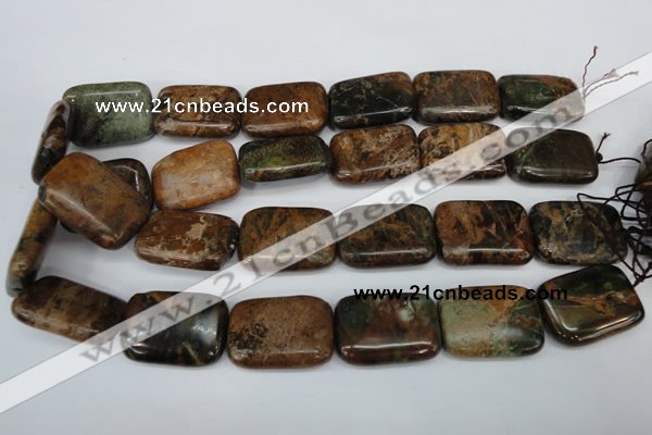 COP769 15.5 inches 22*30mm rectangle green opal gemstone beads