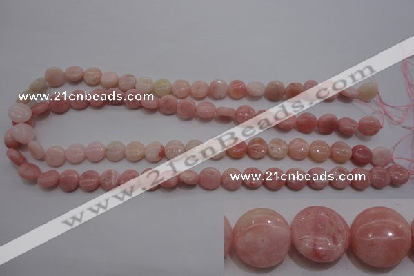 COP77 15.5 inches 10mm flat round natural pink opal gemstone beads