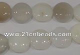 COP905 15.5 inches 14mm flat round natural white opal gemstone beads