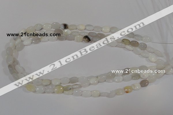 COP906 15.5 inches 8*10mm oval natural white opal gemstone beads