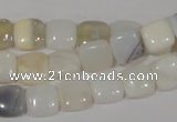 COP909 15.5 inches 10*10mm square natural white opal gemstone beads