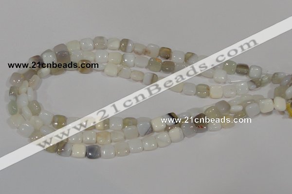 COP909 15.5 inches 10*10mm square natural white opal gemstone beads