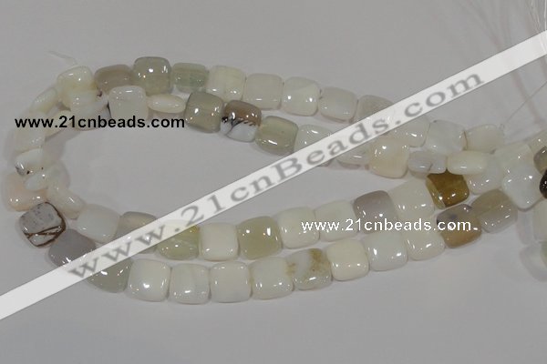 COP910 15.5 inches 14*14mm square natural white opal gemstone beads