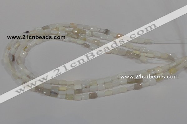 COP911 15.5 inches 6*8mm rectangle natural white opal gemstone beads