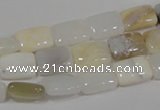 COP912 15.5 inches 10*14mm rectangle natural white opal gemstone beads