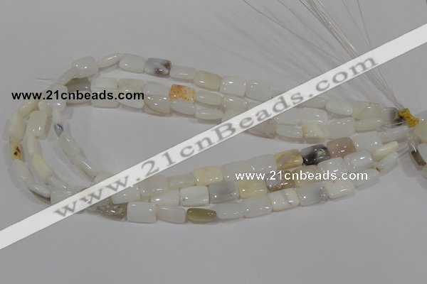 COP912 15.5 inches 10*14mm rectangle natural white opal gemstone beads