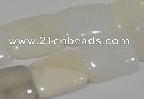 COP915 15.5 inches 15*20mm rectangle natural white opal gemstone beads