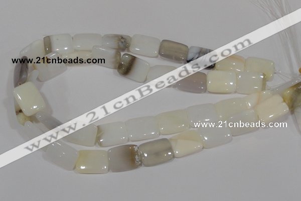 COP915 15.5 inches 15*20mm rectangle natural white opal gemstone beads