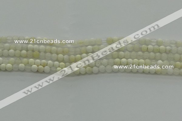 COP920 15.5 inches 4mm round white opal gemstone beads