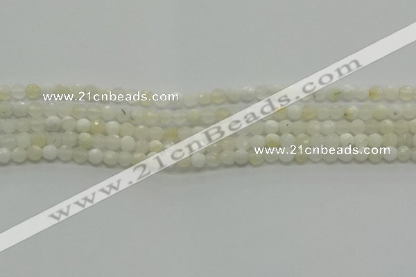 COP930 15.5 inches 4mm faceted round white opal gemstone beads