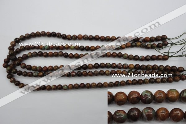 COP951 15.5 inches 6mm round green opal gemstone beads wholesale