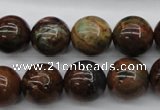 COP955 15.5 inches 14mm round green opal gemstone beads wholesale