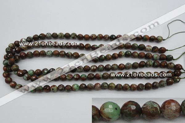 COP961 15.5 inches 6mm faceted round green opal gemstone beads