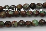 COP962 15.5 inches 8mm faceted round green opal gemstone beads