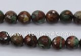 COP963 15.5 inches 10mm faceted round green opal gemstone beads