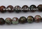 COP965 15.5 inches 14mm faceted round green opal gemstone beads