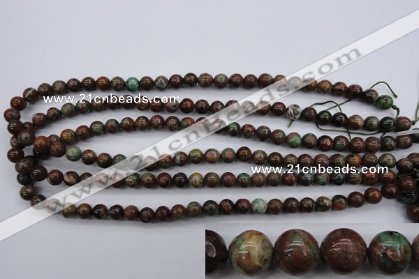 COP985 15.5 inches 6mm round green opal gemstone beads wholesale