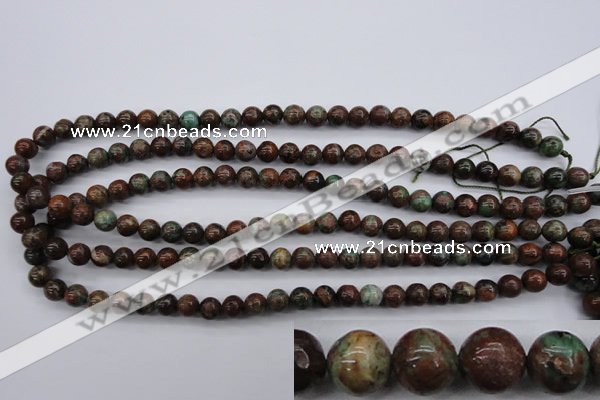 COP986 15.5 inches 8mm round green opal gemstone beads wholesale