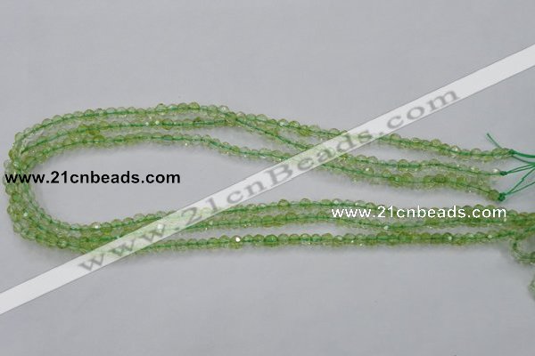 COQ10 16 inches 4mm faceted round dyed olive quartz beads wholesale