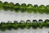 COQ101 15.5 inches 6*10mm faceted rondelle dyed olive quartz beads