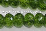 COQ103 15.5 inches 12*16mm faceted rondelle dyed olive quartz beads