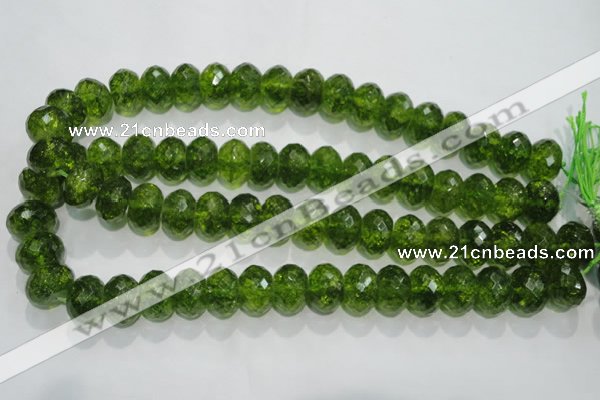 COQ103 15.5 inches 12*16mm faceted rondelle dyed olive quartz beads